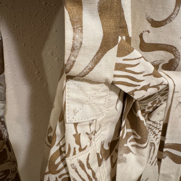 Cabi Wimbledon Courtside Trench Coat Cream/Gold/Brown Cotton/Linen - Picture 9 of 11